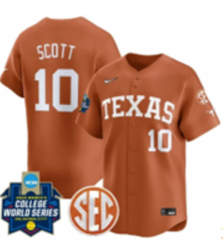 Men Texas Longhorns #10 Scott brown Nike joint Name NCAA 2025 Jersey style 24